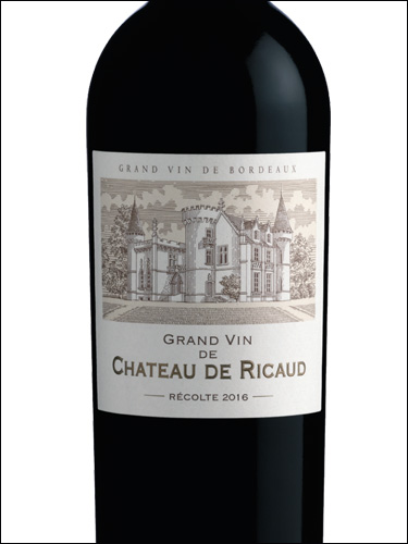 фото Grand Vin du Chateau De Ricaud Cadillac Cotes de Bordeaux AOC Гран Вэн дю Шато де Рико Кадийак Кот де Бордо Франция вино красное