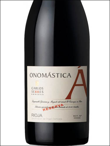 фото вино Carlos Serres Onomastica Tinto Reserva Rioja DOC 