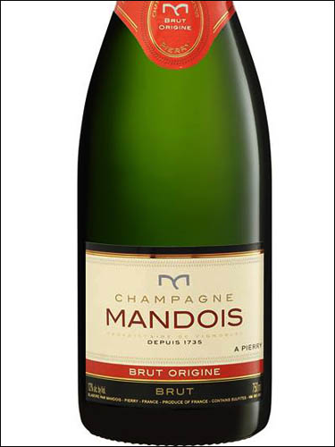 фото Champagne Mandois Brut Origine Шампанское Мандуа Брют Ориджн Франция вино белое