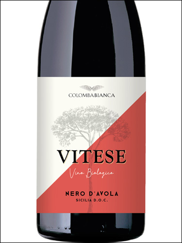 фото Colomba Bianca Vitese Nero d'Avola Sicilia DOC Коломба Бьянка Витезе Неро д'Авола Сицилия Италия вино красное