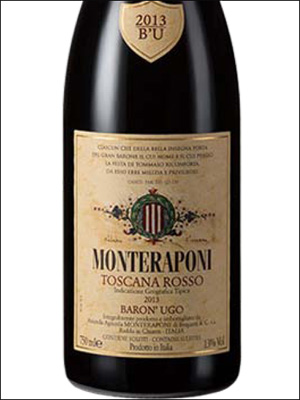 фото Monteraponi Baron Ugo Toscana Rosso IGT Монтерапони Барон Уго Тоскана Россо Италия вино красное