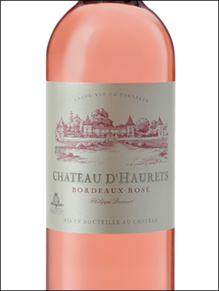 фото Chateau d'Haurets Bordeaux Rose AOC Шато д'Орэ Бордо Розе Франция вино розовое