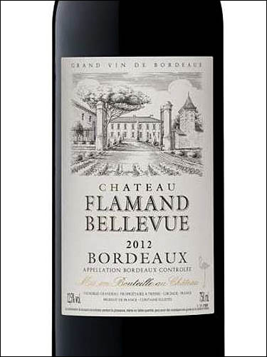 фото Chateau Flamand Bellevue Rouge Bordeaux AOC Шато Фламан Бельвю Руж Бордо АОС Франция вино красное
