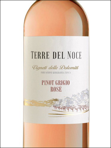 фото Mezzacorona Terre del Noce Pinot Grigio Rose Dolomiti IGT Меццакорона Терре дель Ноче Пино Гриджио Розе Доломити Италия вино розовое
