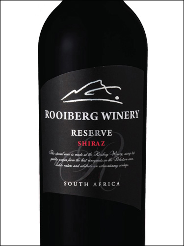 фото Rooiberg Winery Shiraz Reserve Ройберг Вайнери Шираз Резерв ЮАР вино красное