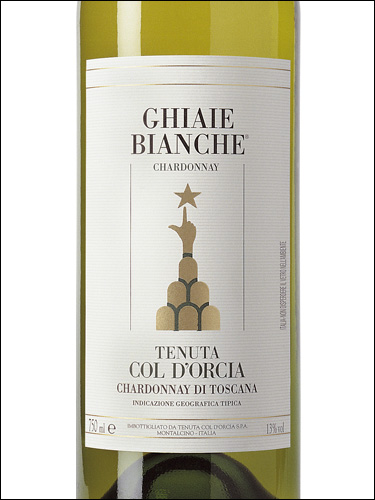 фото Col d’Orcia Ghiaie Bianche Sant'Antimo Chardonnay DOC Кол д'Орча Гьяе Бьянке Сант'Антимо Шардоне Италия вино белое