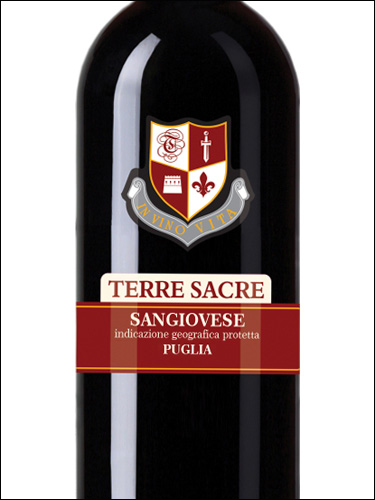 фото Terre Sacre Sangiovese Dry Puglia IGP Терре Сакре Санджовезе Апулия Италия вино красное