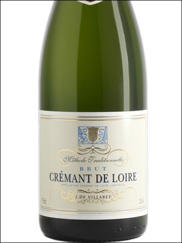 фото J. de Villaret Cremant de Loire Brut AOC Ж. де Вилларе Креман де Луар Брют Франция вино белое