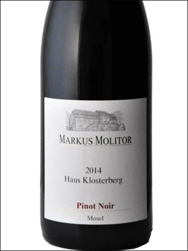фото Markus Molitor Haus Klosterberg Pinot Noir Mosel Маркус Молитор Хаус Клостерберг Пино Нуар Мозель Германия вино красное