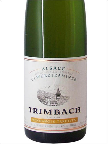 фото Trimbach Gewurztraminer Vendanges Tardives Alsace AOC Тримбах Гевюрцтраминер Вандаж Тардив Эльзас Франция вино белое
