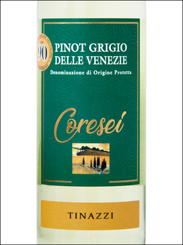 фото Tinazzi Coresei Pinot Grigio delle Venezie DOP Тинацци Корезей Пино Гриджио делле Венецие Италия вино белое