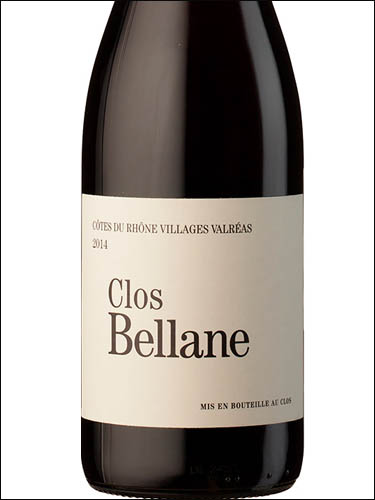 фото Clos Bellane Rouge Cotes du Rhone Villages Valreas AOC Кло Беллан Руж Кот дю Рон Вилляж Вальреа Франция вино красное