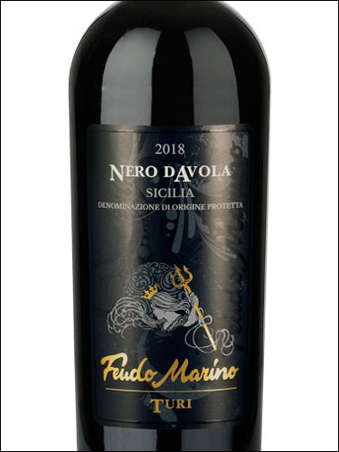 фото Feudo Marino Turi Nero d'Avola Sicilia DOP Феудо Марино Тури Неро д'Авола Сицилия Италия вино красное