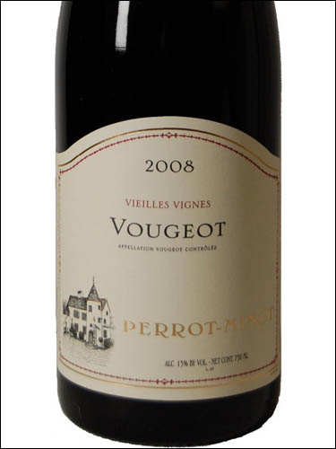 фото Domaine Perrot-Minot Vougeot Vieilles Vignes AOC Домен Перро-Мино Вужо Вьей Винь Франция вино красное