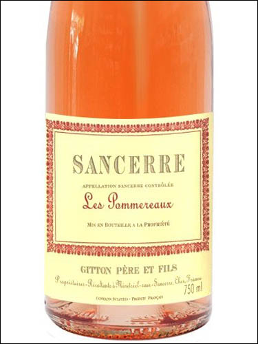фото Gitton Pere & Fils Les Pommereaux Rose Sancerre AOC Життон Пэр э Фис Ле Помро Розе Сансер Франция вино розовое