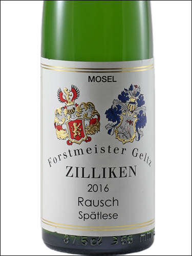 фото Zilliken Riesling Rausch Spatlese Цилликен Рислинг Рауш Шпатлезе Германия вино белое