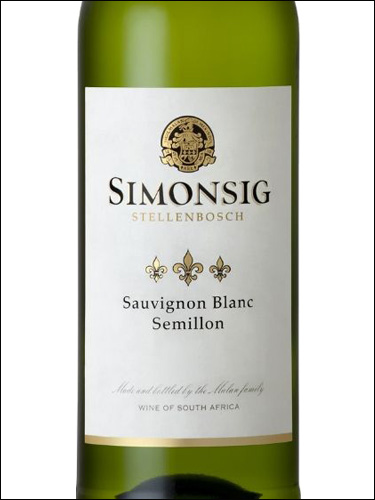 фото Simonsig Sauvignon Blanc Semillon Stellenbosch WO Симонсиг Совиньон Блан Семильон Стелленбош  ЮАР вино белое