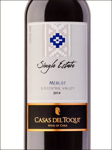 фото Casas del Toqui Single Estate Merlot Central Valley DO Казас дель Токи Сингл Истэйт Мерло Чили вино красное