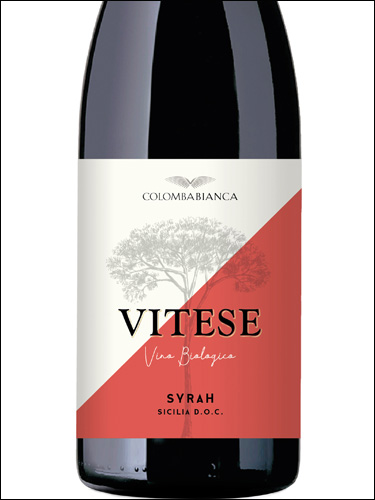 фото Colomba Bianca Vitese Syrah Sicilia DOC Коломба Бьянка Витезе Сира Сицилия Италия вино красное