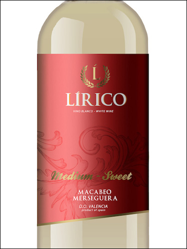 фото вино Lirico Macabeo - Merseguera Medium-Sweet Valencia DO 