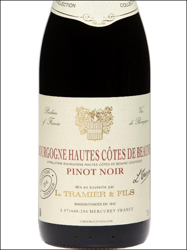 фото L.Tramier & Fils Bourgogne Hautes Cotes de Beaune AOC Л.Трамье э Фис Бургонь От Кот де Бон Франция вино красное