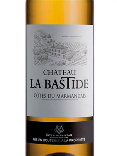 фото Chateau La Bastide Blanc Cotes du Marmandais AOC Шато Ла Бастид Блан Кот дю Марманде Франция вино белое