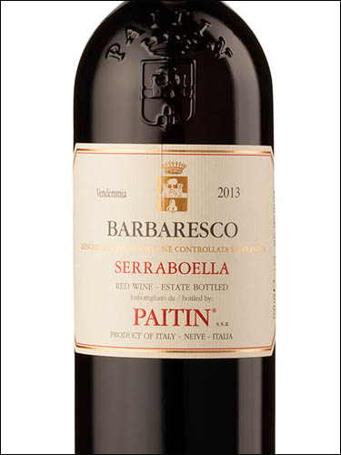 фото Paitin Barbaresco Serraboella DOCG Пайтин Барбареско Серрабоэлла Италия вино красное