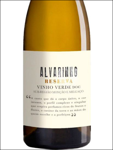 фото Adega de Moncao Alvarinho Reserva Vinho Verde DOC Адега де Монсан Алваринью Резерва Винью Верде Португалия вино белое