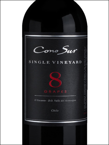 фото Cono Sur Single Vineyard 8 Grapes Aconcagua Valley DO Коно Сур Сингл Виньярд 8 Грейпс Долина Аконкагуа Чили вино красное