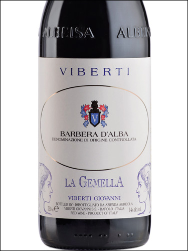 фото Viberti La Gemella Barbera d'Alba DOC Виберти Ла Джемелла Барбера д'Альба Италия вино красное