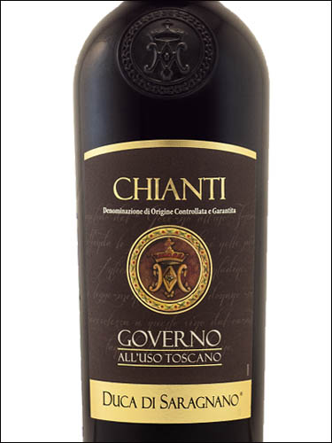 фото Duca di Saragnano Chianti Governo DOCG Дука Ди Сараньяно Кьянти Говерно DOCG Италия вино красное