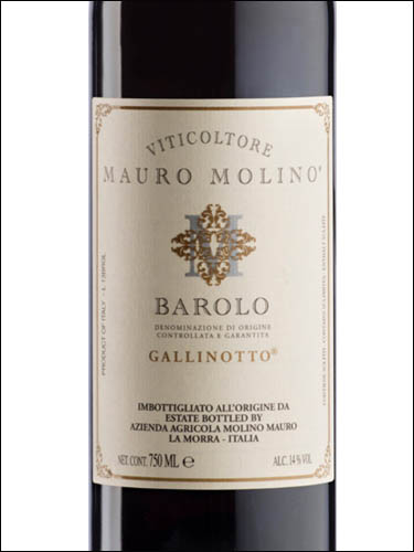 фото Mauro Molino Gallinotto Barolo DOCG Мауро Молино Галлинотто Бароло Италия вино красное