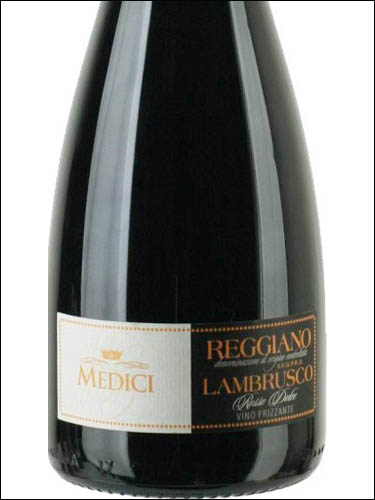 фото Medici Lambrusco Reggiano DOC Rosso Dolce Frizzante Медичи Ламбруско Реджано ДОК Россо Дольче Фризанте Италия вино красное