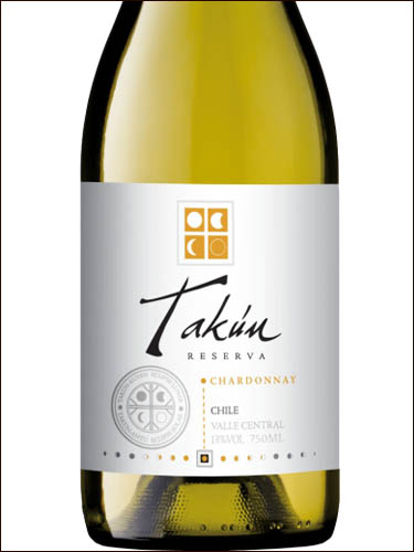 фото Takun Chardonnay Reserva Central Valley DO Такун Шардоне Ресерва Чили вино белое