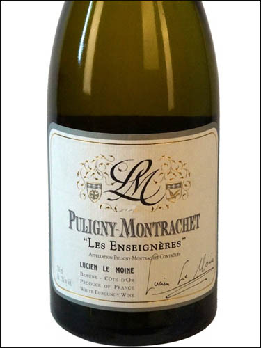 фото Lucien Le Moine Puligny-Montrachet Les Enseigneres AOC Люсьен Ле Муан Пюлиньи-Монраше Лез Ансеньер Франция вино белое