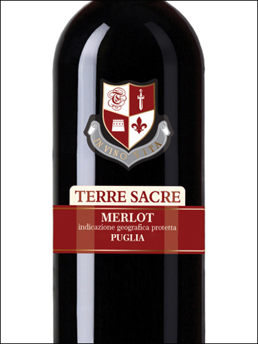 фото Terre Sacre Merlot Dry Puglia IGP Терре Сакре Мерло Апулия Италия вино красное