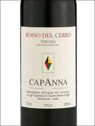 фото Capanna Rosso del Cerro Toscana IGT Капанна Россо дель Черро Тоскана Италия вино красное