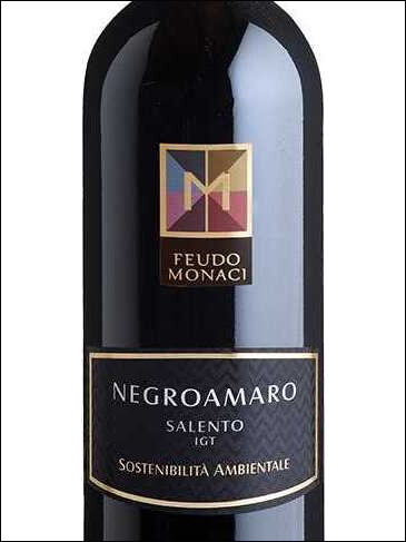 фото Feudo Monaci Negroamaro Salento IGT Феудо Моначи Негроамаро Саленто Италия вино красное