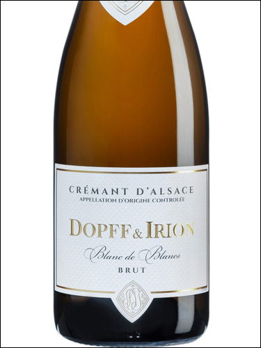 фото Dopff & Irion Blanc de Blanc Brut Cremant d'Alsace AOC Допф & Ирион Блан де Блан Брют Креман д'Эльзас Франция вино белое