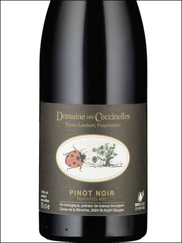 фото Domaine des Coccinelles Pinot Noir Neuchatel AOC Домен де Коксинель Пино Нуар Невшатель Швейцария вино красное