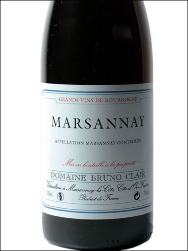 фото Domaine Bruno Clair Marsannay Rouge AOC Домен Бруно Клер Марсане Руж Франция вино красное