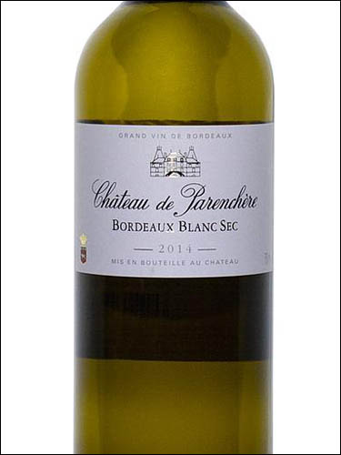 фото Chateau de Parenchere Bordeaux Blanc Sec AOC Шато де Параншер Бордо Блан Сек Франция вино белое