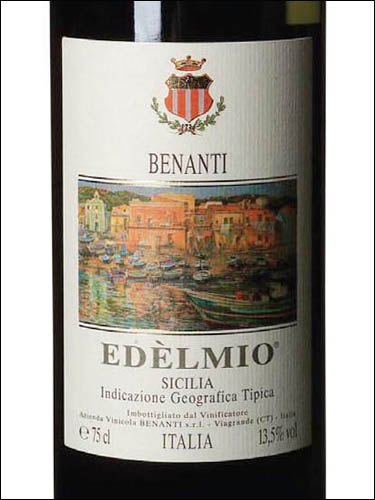 фото Benanti Edelmio Bianco Sicilia IGT Бенанти Эдельмио Бьянко Сицилия ИГТ Италия вино белое