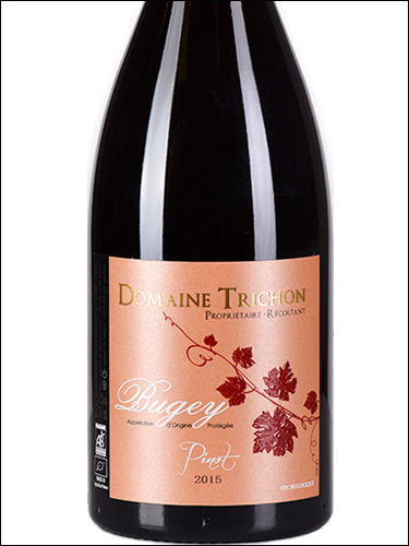 фото Domaine Trichon Pinot Bugey AOC Домен Тришон Пино Бюже Франция вино красное