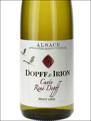 фото Dopff & Irion Cuvee Rene Dopff Pinot Gris Alsace AOC Допф & Ирион Кюве Рене Допф Пино Гри Эльзас Франция вино белое