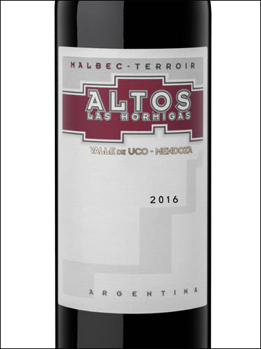 фото Altos Las Hormigas Malbec Terroir Uco Valley Альтос Лас Ормигас Мальбек Терруар Долина Уко Аргентина вино красное
