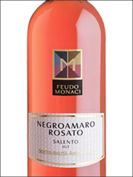 фото Feudo Monaci Negroamaro Rosato Salento IGT Феудо Моначи Негроамаро Розато Саленто Италия вино розовое