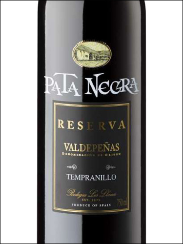 фото вино Pata Negra Tempranillo Reserva Valdepenas DO 
