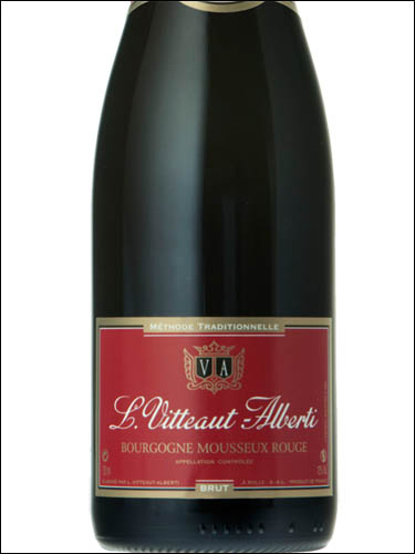 фото Maison Vitteaut-Alberti Bourgogne Mousseux Rouge Brut AOC Мезон Витто-Альберти Бургонь Муссе Руж Брют Франция вино красное