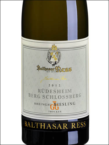 фото Balthasar Ress Rudesheim Berg Schlossberg Riesling trocken GG Бальтазар Ресс Рюдесхайм Берг Шлоссберг Рислинг трокен ГГ Германия вино белое
